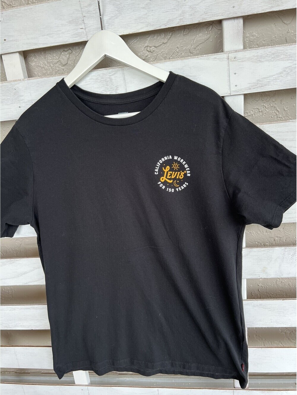 Levis Men T Shirt Black Large Short Sleeve Tee Cotton Top Sz Large